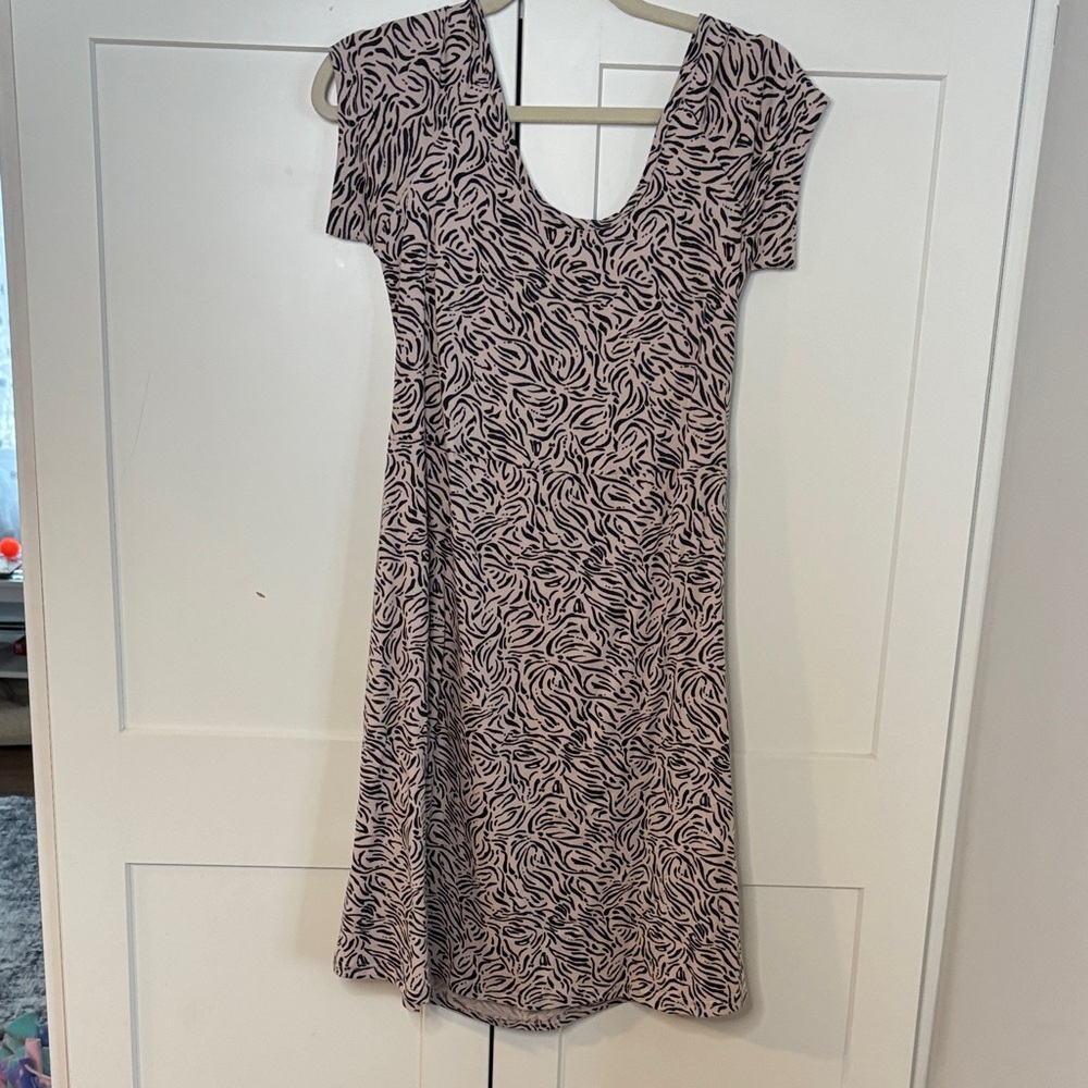 Women's Pink Zebra-Print Midi Dress